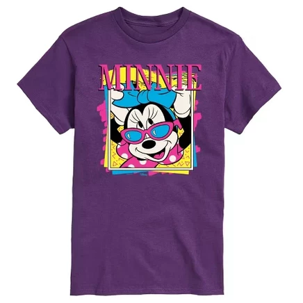 Мужская футболка с коротким рукавом в стиле ретро Minnie, фиолетовая