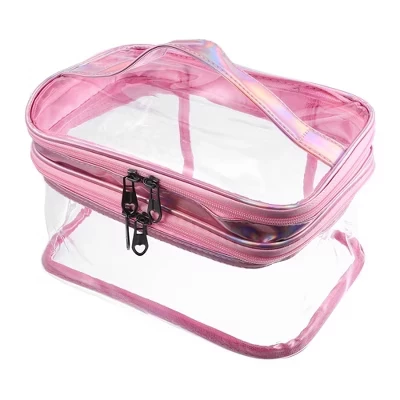 Двухъярусная косметичка Unique Bargains, розовая
