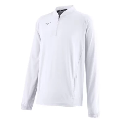 Мужская тренировочная куртка Mizuno с длинным рукавом, белая