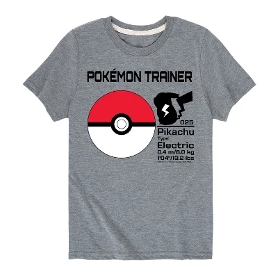 Футболка для мальчиков Pokemon «Тренер-покебол», серая