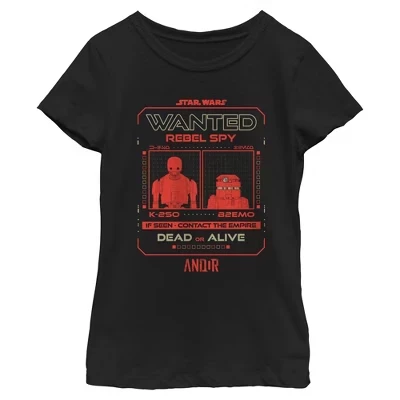 Футболка для девочек STAR WARS Andor K-2SO, чёрная