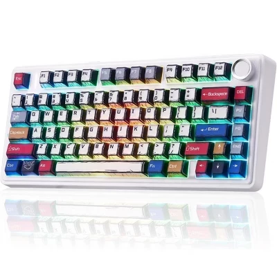 Игровая клавиатура Aula F75 81 клавиш, беспроводная RGB, белая