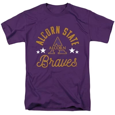 Мужская официальная футболка Braves от Alcorn State University фиолетового цвета