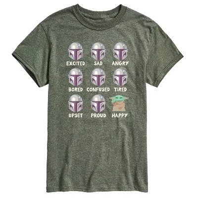 Мужская футболка с коротким рукавом и графическим рисунком The Mandalorian Mandalorian Moods зеленого цвета