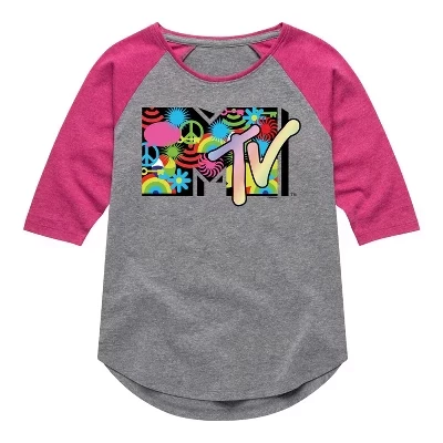 Футболка с логотипом Icon Collage Tail Raglan, графическая футболка athletic heather/цвета фуксии