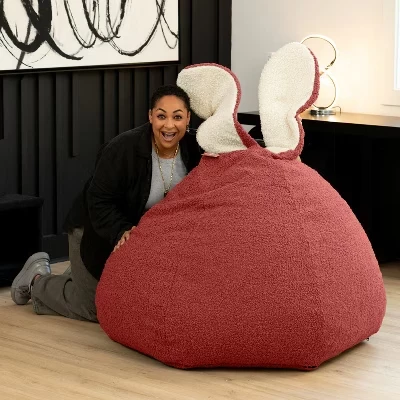 Большое кресло-мешок Raven-Symoné Home HopSeat Bunny овальной формы с ушками