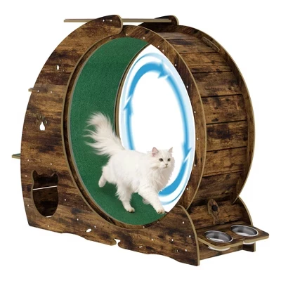 Карусель для кошек Acekool 48″ TPE с фиксатором, коричневая