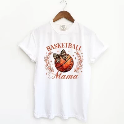 Женская футболка Coquette Basketball Mom с коротким рукавом, окрашенная в белый цвет