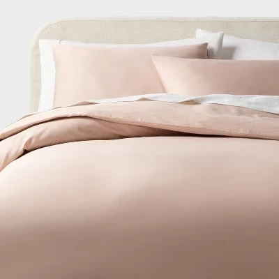 Комплект пододеяльника Threshold Sateen, светло-розовый