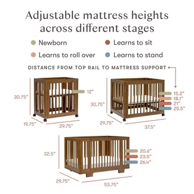 Детская кроватка Babyletto Yuzu 8 в 1, натуральный орех