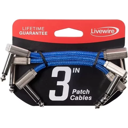 Комплект патч-кабелей Livewire, 3 шт., 7,6 см, ярко-синий