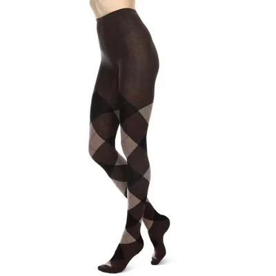 Женские колготки MeMoi Classy Argyle, плотные, коричневые