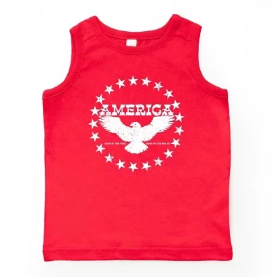 Молодежная майка America Circle Stars красного цвета