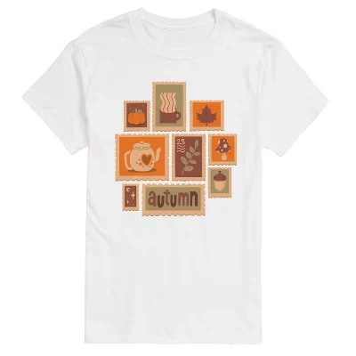 Мужская футболка с коротким рукавом и рисунком Fall Stamp Cluster, белая