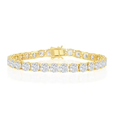 Браслет Bella Silver из серебра 6 мм с позолотой, 19 см, золотистый