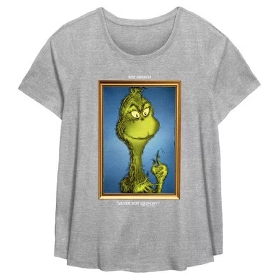 Женская футболка The Grinch с рамочным принтом, серый