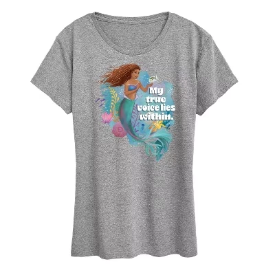 Женская футболка Disney Ariel My True Voice, серая