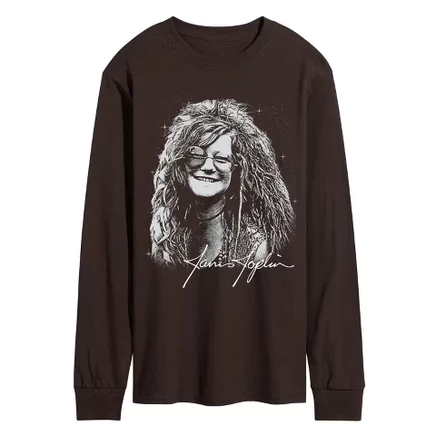 Мужской лонгслив Janis Joplin Portrait, коричневый
