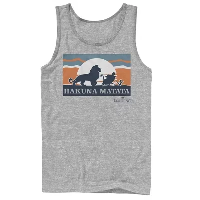 Мужская майка The Lion King, силуэты, серый меланж