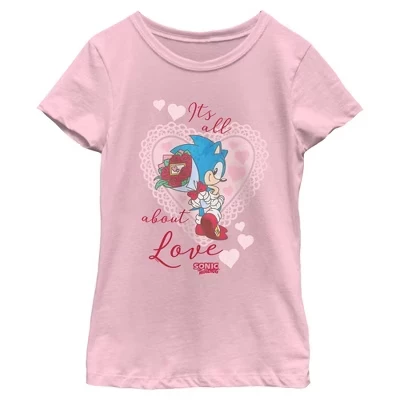Детская футболка Sonic It's All About Love, розовая
