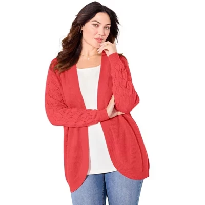 Женский кардиган Catherines Shaker Stitch, гераниевый