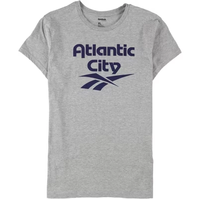 Женская футболка с линейным логотипом Atlantic City серого цвета