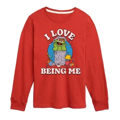 I Love Being Me Oscar -Футболка для малышей и молодежи с длинным рукавом, футболка с длинным рукавом и рисунком, красная