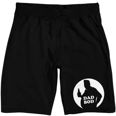 Мужские черные пижамные шорты для сна с забавным силуэтом Dad Bod черный