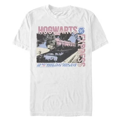 Мужская футболка Hogwarts Railways в стиле ретро белого цвета