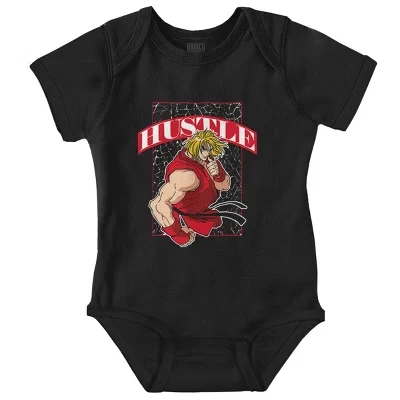Видеоигра Street Fighter Ken Hustle Baby Romper для мальчиков или девочек Лицензионный черный