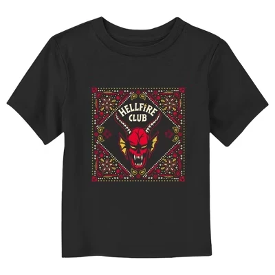 Классическая футболка с логотипом Hellfire Club с Пейсли для малышей, черная