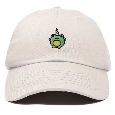 Унисекс бейсболка DALIX Froggy Unicorn с вышивкой, бежевая