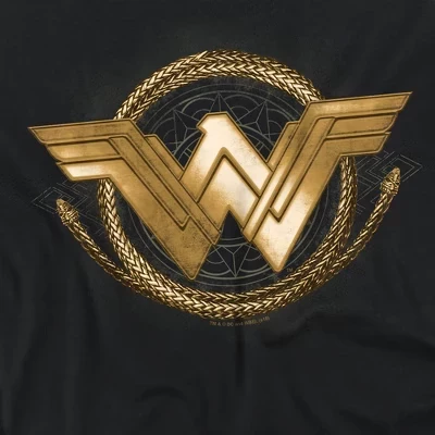 Женская свободная футболка с логотипом Wonder Woman Movie Lasso, черная