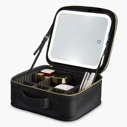 Косметичка iHome iCVS20 с зеркалом и подсветкой, черная