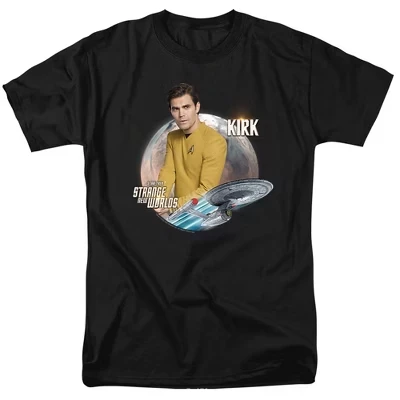 Футболка для взрослых Strange New Worlds James T Kirk черная черный