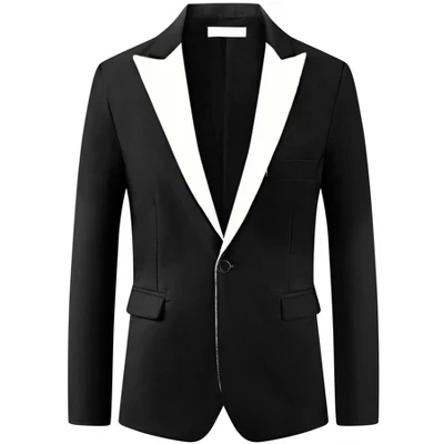 Мужской классический пиджак INSPIRE CHIC с пиковым лацканом, черный