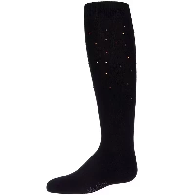 Носки до колена Memoi Girls' Multi Stone, черные