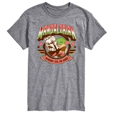Мужская футболка с коротким рукавом Mandalorian Mando Collegiate с графическим рисунком athletic heather