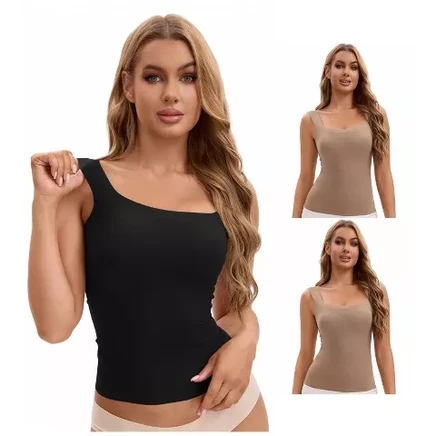 Женские майки INSPIRE CHIC, вшитый лиф, черная и кофейная