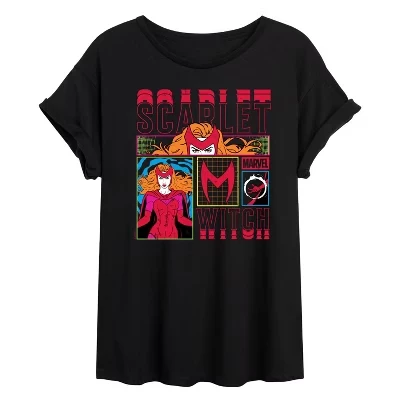 Women's -  - Blacklight Scarlet Witch Oversized Graphic T-Shirt black