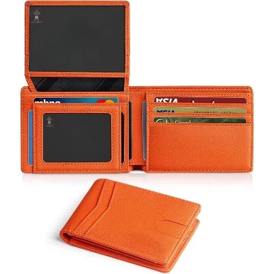 Мужской кошелек LEVEN SIXTEEN RFID кожаный, оранжевый