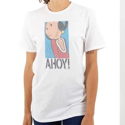 Olive Oyl Cute Popeye Character Ahoy Женская футболка с графическим принтом, лицензионные футболки белого цвета