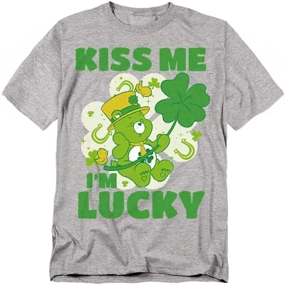 Мужская футболка Kiss Me I'M Lucky с изображением медведя удачи в день Святого Патрика, спортивная футболка heather