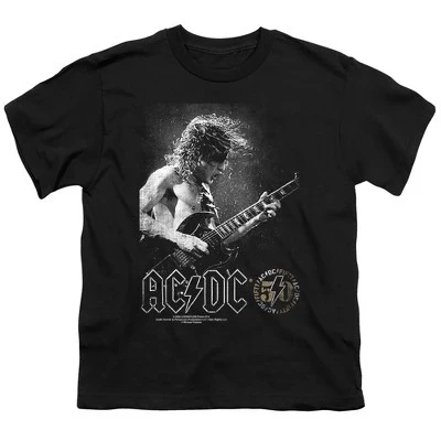 Футболка с гитарой ACDC Photo для мальчиков, черная