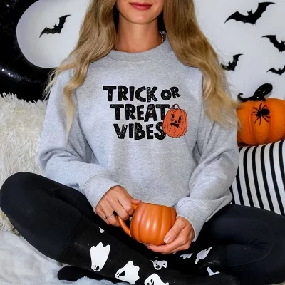 Свитшот в виде тыквы Trick or Treat Vibes графитовый