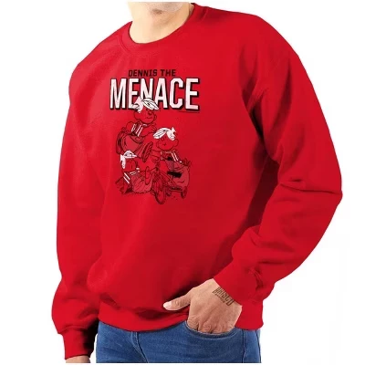 Мужская или женская толстовка с надписью Dennis The Menace из ретро-комиксов лицензионного красного цвета