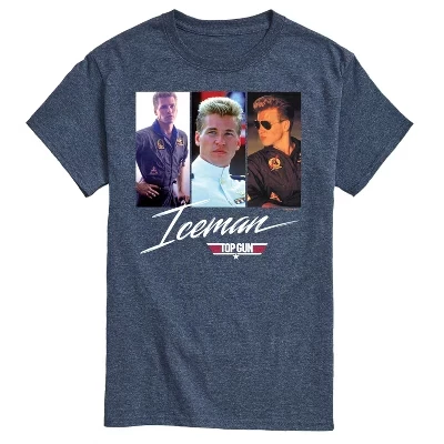 Мужская футболка Top Gun Iceman, меланжево-синяя