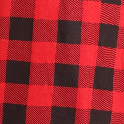 Женская ночная рубашка - пижама Henley Oversize с длинным рукавом в клетку красного цвета buffalo