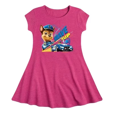 Для девочек - Paw Patrol - Графическое платье цвета Хизер фуксия в стиле Brave Pup Fit & Flair с коротким рукавом-шапочкой