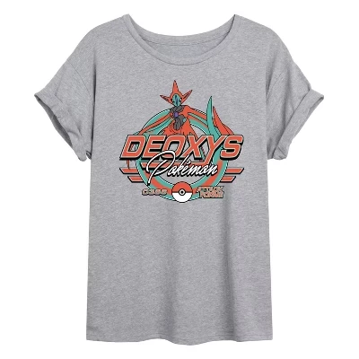 Женская футболка Pokemon Deoxys Racing оверсайз, серая